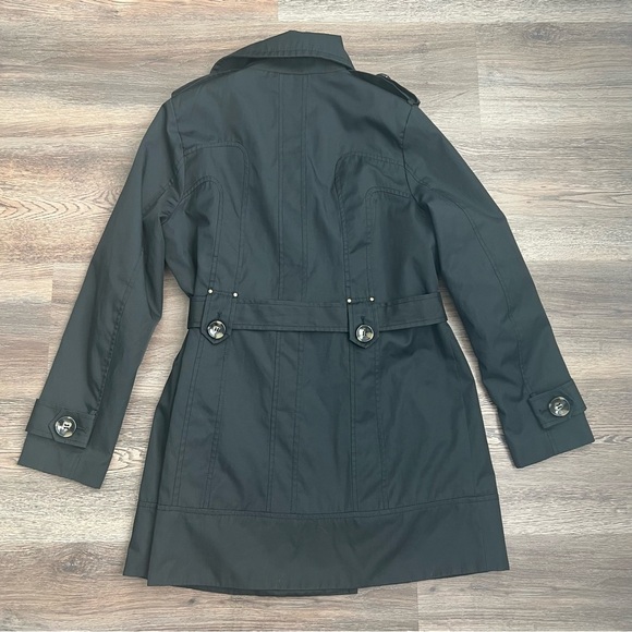 Jones New York Sport Women's Black Double-Breasted Trench Coat Peacoat - Picture 2 of 9